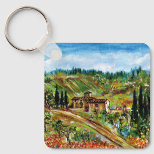 OLD FARMHOUSE IN CHIANTI -TUSCANY KEYCHAIN