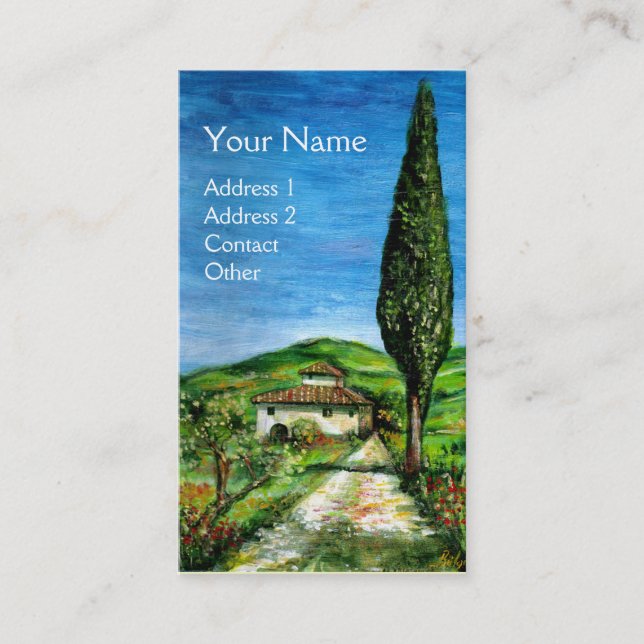 Old Farmhouse in Chianti / Tuscany Landscape Business Card (Front)