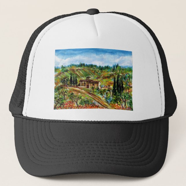 OLD FARMHOUSE IN CHIANTI -TUSCANY TRUCKER HAT (Front)