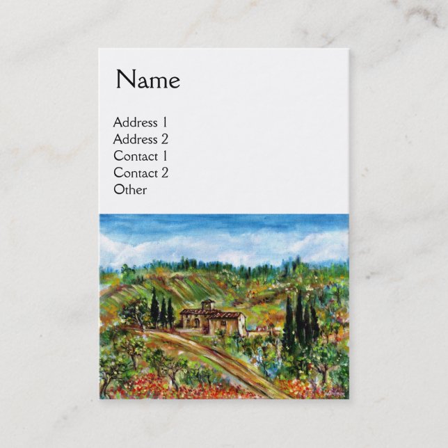 OLD FARMHOUSE IN TUSCANY, white Business Card (Front)