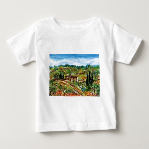 OLD FARMHOUSEOLIVE TREES IN TUSCANY LANDSCAPE BABY T_Shirt