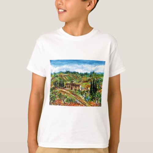 OLD FARMHOUSEOLIVE TREES IN TUSCANY LANDSCAPE T_Shirt