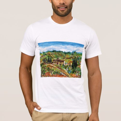 OLD FARMHOUSEOLIVE TREES IN TUSCANY LANDSCAPE T_Shirt