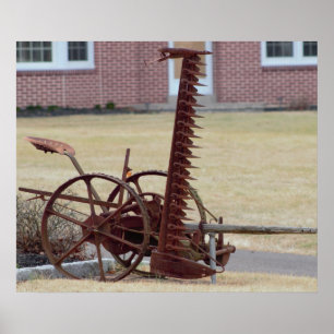 Old Farming Equipment Poster