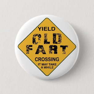 Old Fart Crossing Pinback Button