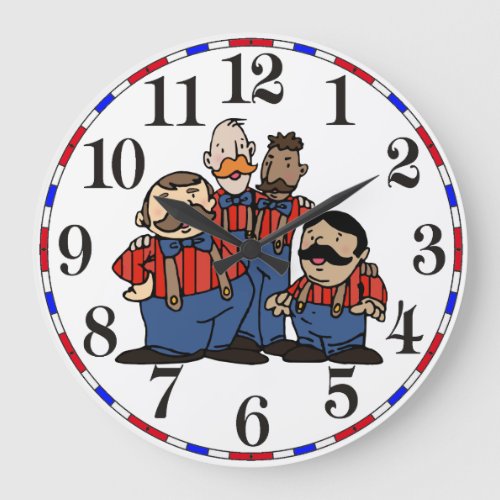 Old Fashion Barbershop Quartet 2 Large Clock