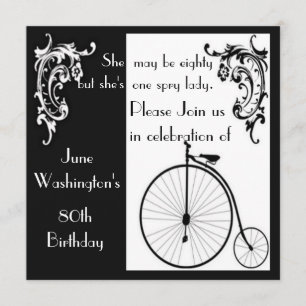 Old Fashion Bike Birthday Invitation