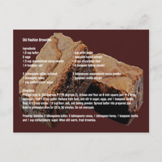 Old Fashion Brownies Recipe Card