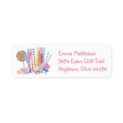 Old Fashion Candy Return Address Labels