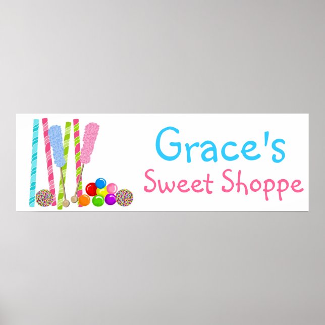 Old Fashion Candy Sweet Shoppe Banner Poster (Front)