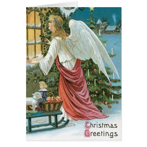 Old Fashion Christmas Angel Cards | Zazzle