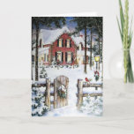 Old Fashion Christmas Card  Garden Gate In Winter at Zazzle