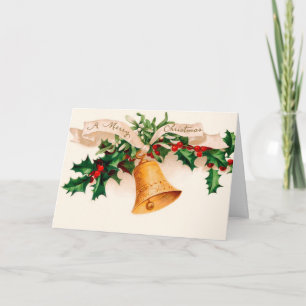 Old Fashion Christmas Card - Holly