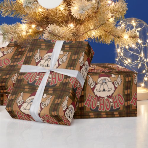 Old Fashion Christmas Santa Claus Wrapping Paper