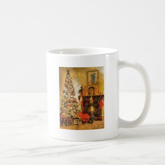 Old Fashion Christmas Tree And Fireplace Coffee Mugs