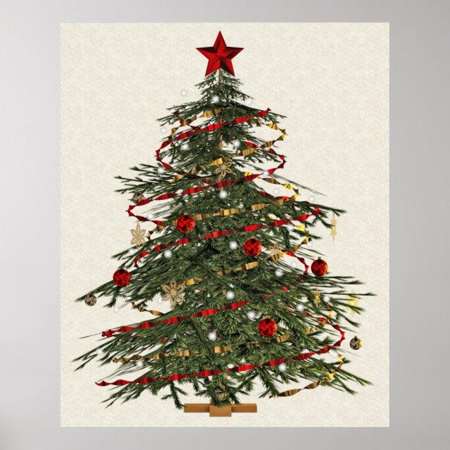 old fashion christmas tree poster (Front)