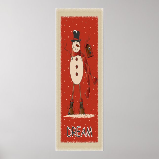Old Fashion Dream Snowman | Christmas Poster (Front)