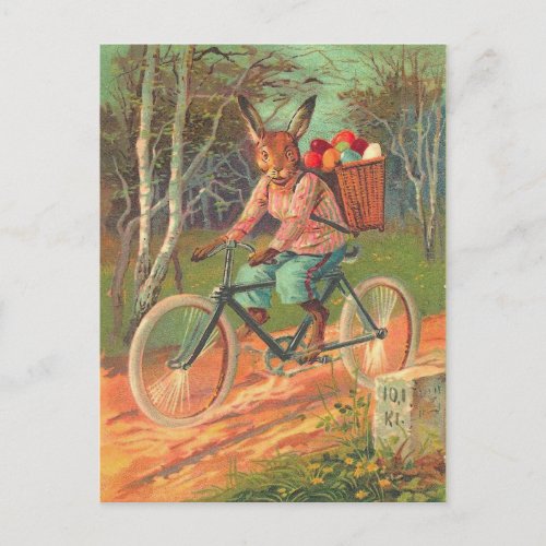 Old Fashion Easter Bunny Holiday Postcard