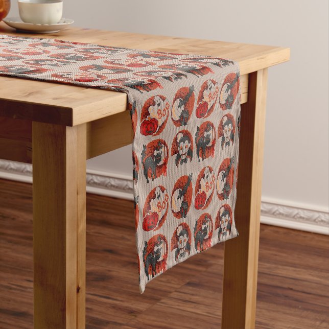 Old Fashion Halloween Faux Cross-Stitch Runner (In Situ)