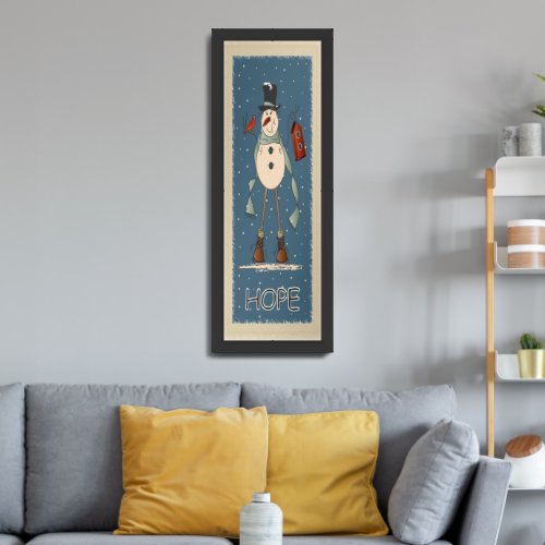 Old Fashion Hope Snowman Framed Art