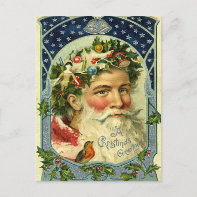 Old Fashion Santa Christmas Postcards (Front)