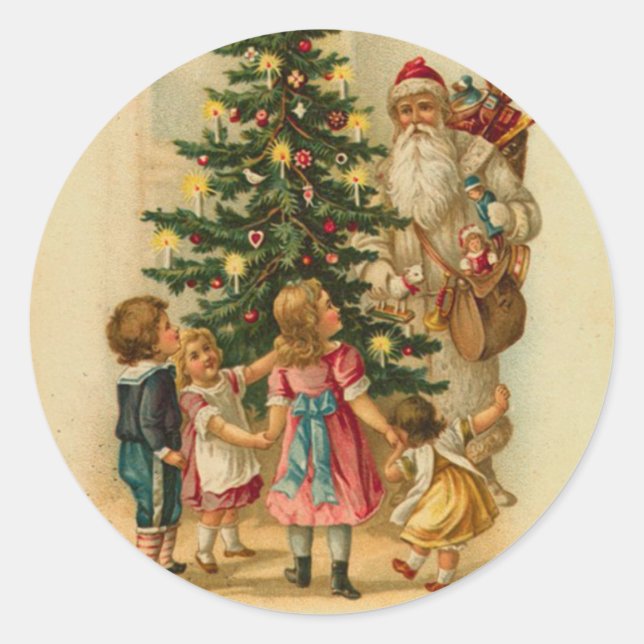 Old Fashion Santa Christmas sticker (Front)