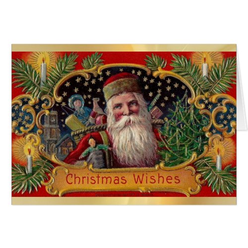 Old Fashion Santa Claus Wishes Christmas