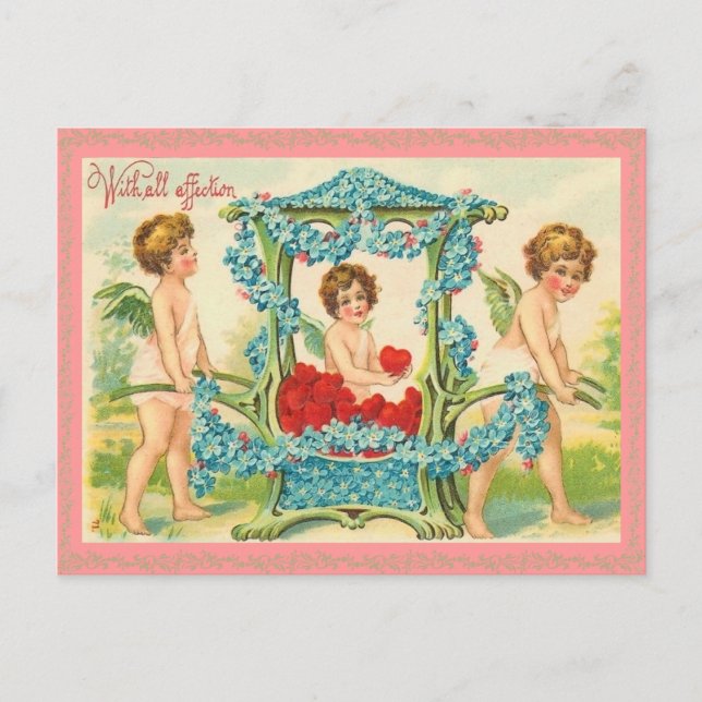 Old Fashion Valentine Postcard (Front)