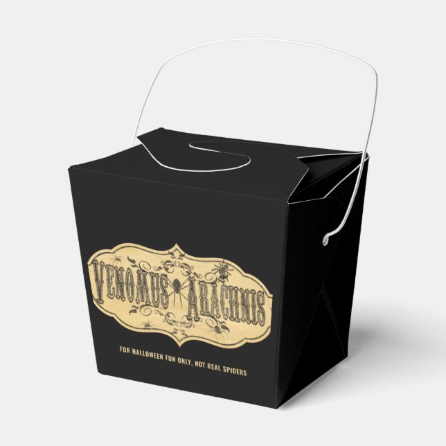 Old Fashion "VENOMUS ARACHNIDS" Halloween Favor Boxes (Front Side)