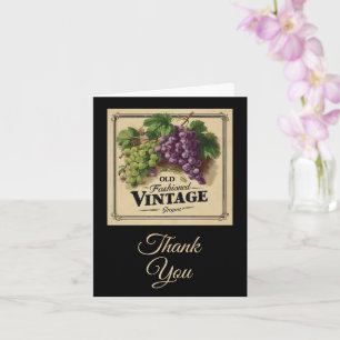 Old Fashion Vintage Grapes, Purple and Black Wine Card