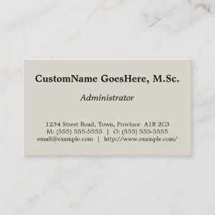 Old Fashioned Administrator Business Card