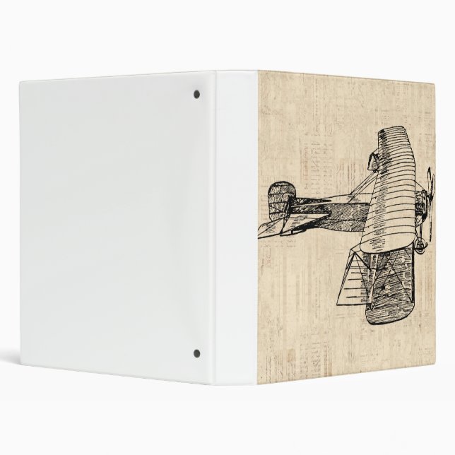 Old Fashioned Airplane 3 Ring Binder (Background)