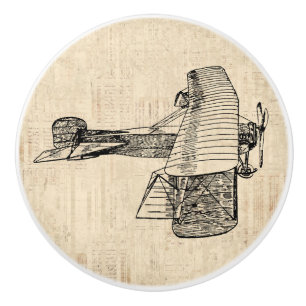 Old Fashioned Airplane Ceramic Knob