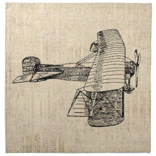 Old Fashioned Airplane Cloth Napkin