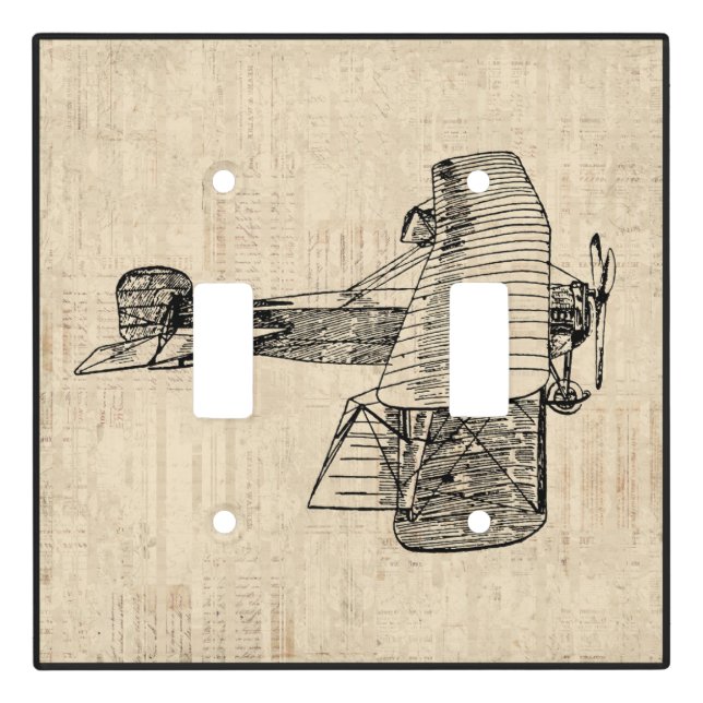 Old Fashioned Airplane Light Switch Cover (Front)