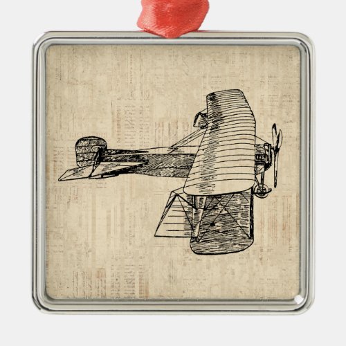 Old Fashioned Airplane Metal Ornament