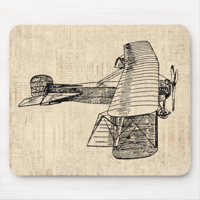Old Fashioned Airplane Mouse Pad (Front)