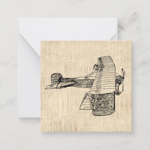 Old Fashioned Airplane Note Card