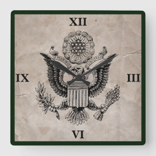 Old Fashioned American Coat of Arms Clock