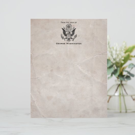 Old Fashioned American Coat of Arms Letterhead (Standing Front)