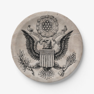 Old Fashioned American Coat of Arms Paper Plates
