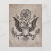 Old Fashioned American Coat of Arms Postcard