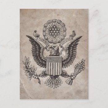 Old Fashioned American Coat Of Arms Postcard by vintageamerican at Zazzle