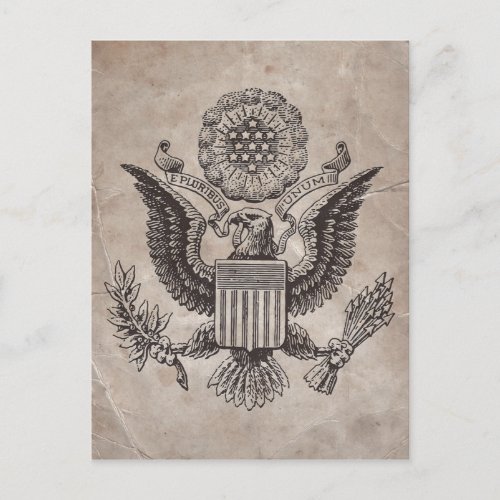 Old Fashioned American Coat of Arms Postcard