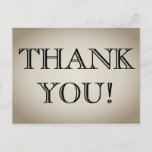 [ Thumbnail: Old Fashioned and Vintage Look "Thank You!" Postcard ]