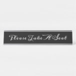 [ Thumbnail: Old Fashioned and Vintage "Please Take a Seat" Desk Name Plate ]
