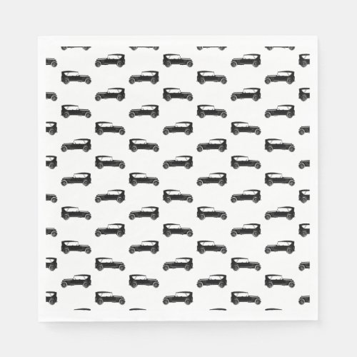 Old Fashioned Antique Cars CUSTOM BACKGROUND COLOR Napkins