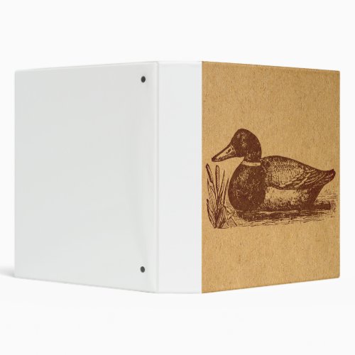 Old Fashioned Antique Duck Art 3 Ring Binder