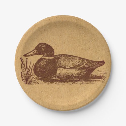 Old Fashioned Antique Duck Art Paper Plates