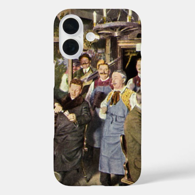 Old Fashioned Bar with People Celebrating, a Party Case-Mate iPhone Case (Back)